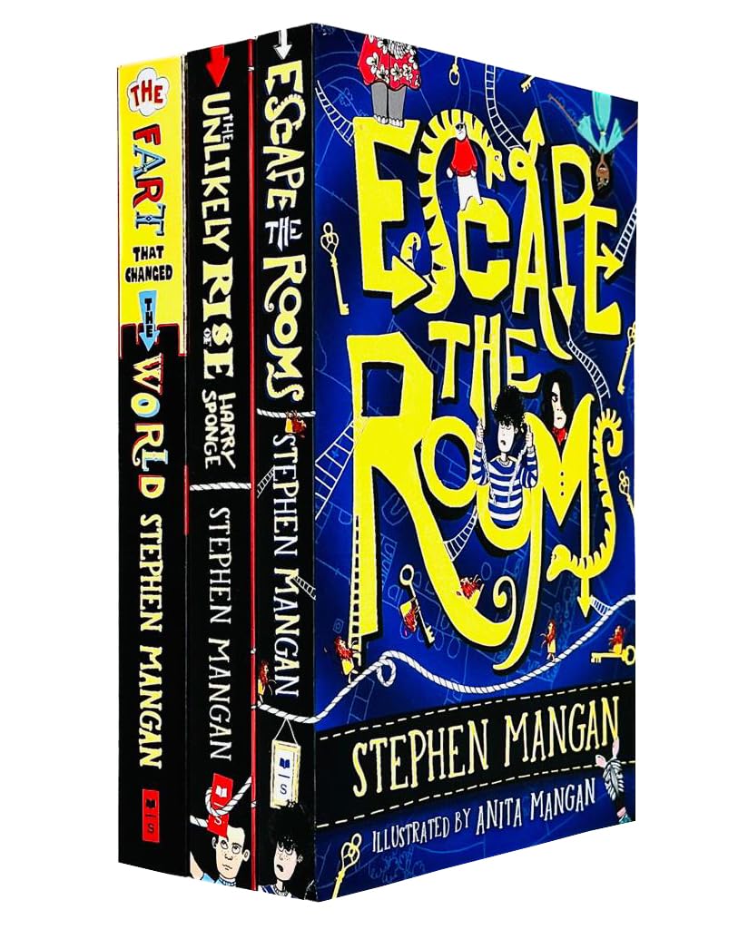 Stephen Mangan 3 Books Collection Set - The Fart That Changed The World, Escape The Rooms and The Unlikely Rise of Harry Sponge - paperback childrens books ages 5-12