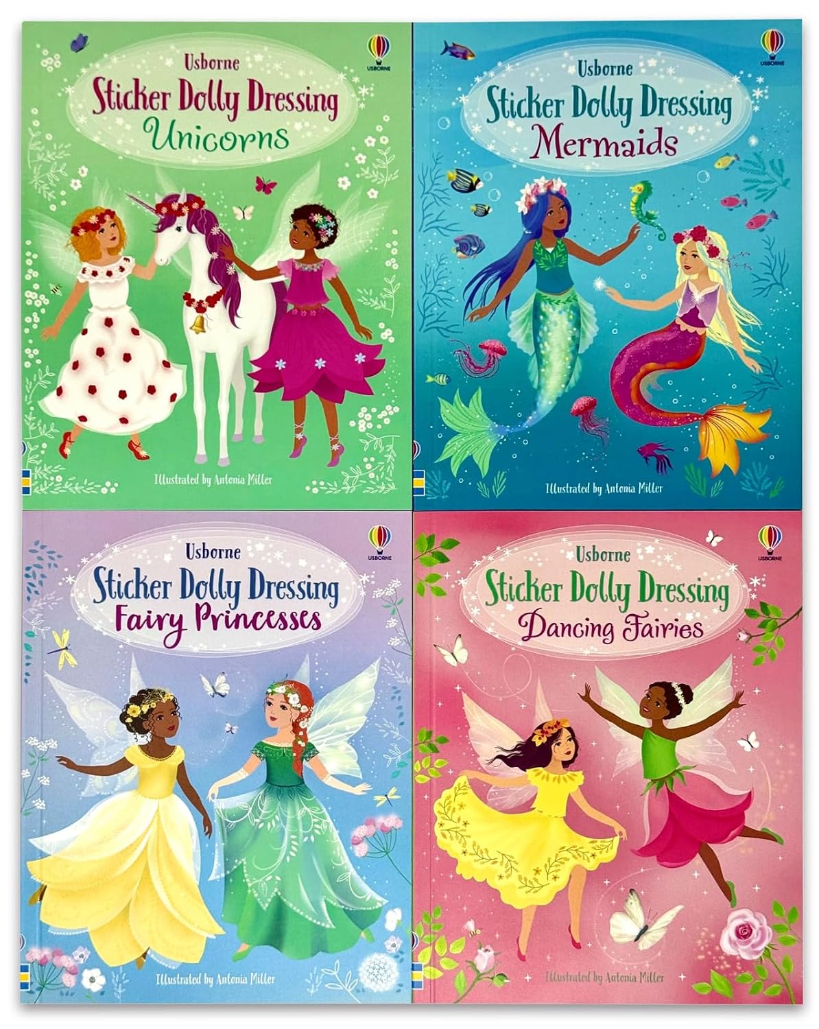 Sticker Dolly Dressing Dancing Fairies mini sticker book cover from the 4 book activity pack by Fiona Watt, Usborne