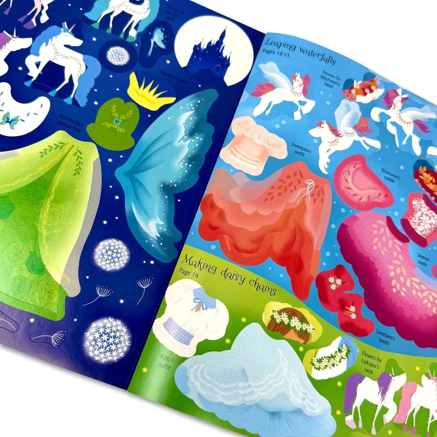 Sticker Dolly Dressing Unicorns Colouring Book cover with 24 colouring pages