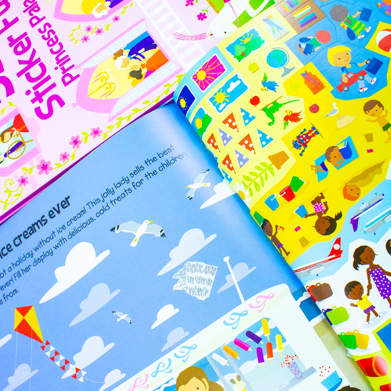 Back cover of the Sticker Dress Up 4 Books Collection Set paperback showing all four titles