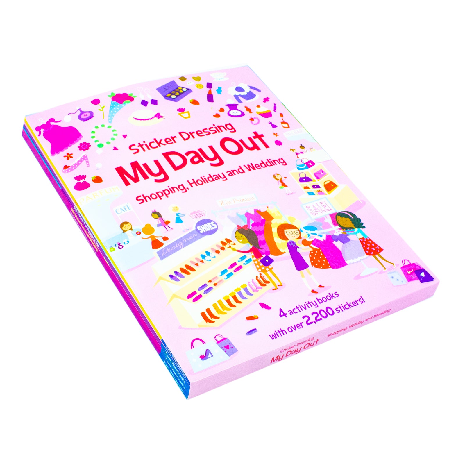 Front cover of the Sticker Dress Up 4 Books Collection Set paperback, ages 3-7