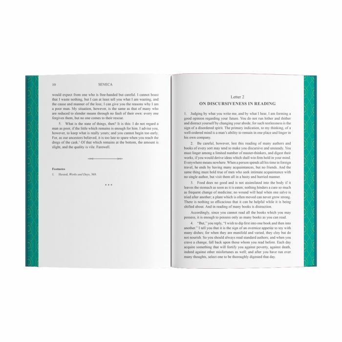 Stoic Letters for the Ages by Seneca hardback interior pages