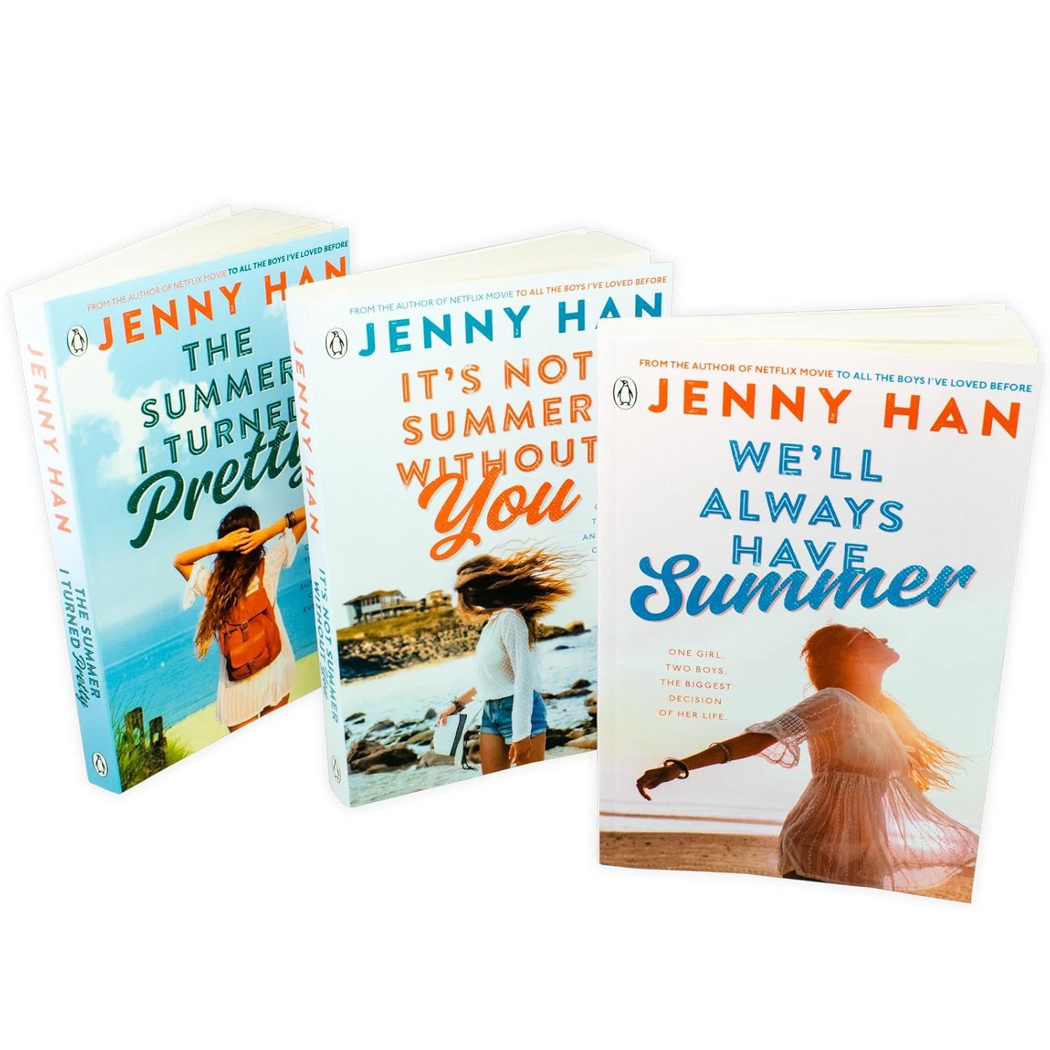 The Summer I Turned Pretty Trilogy by Jenny Han - 3 Books Paperback Set, It's Not Summer Without You and We'll Always Have Summer covers