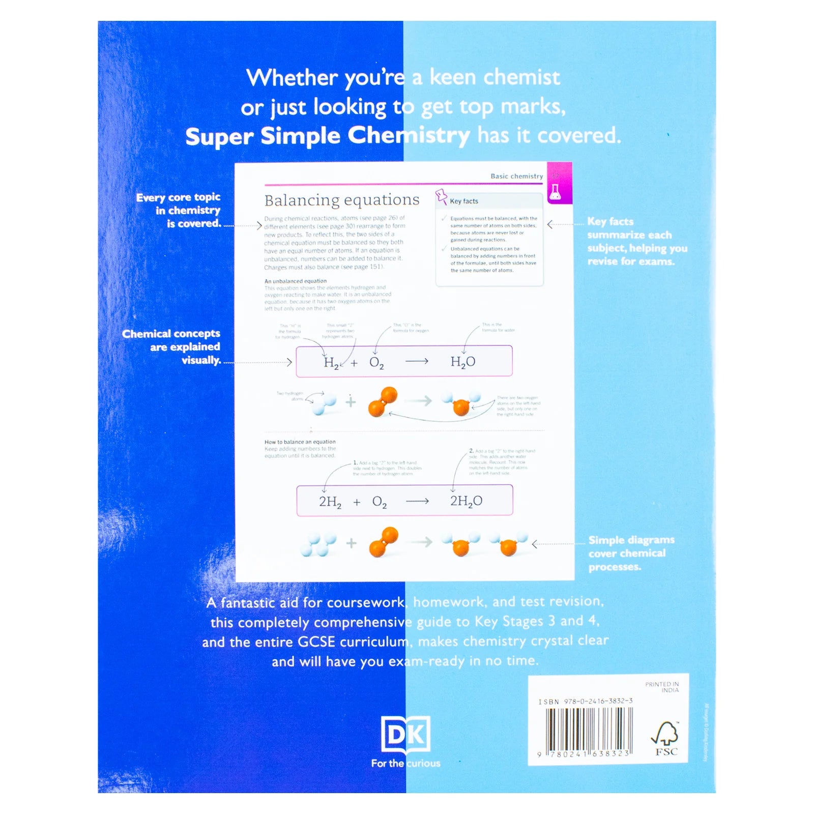 Super Simple Chemistry by DK - sample page with Key Facts revision box