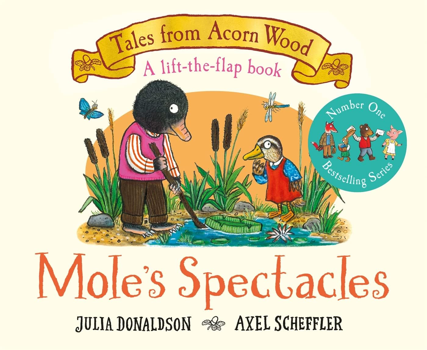 Mole's Spectacles board book cover from the Tales From Acorn Wood series by Julia Donaldson and Axel Scheffler