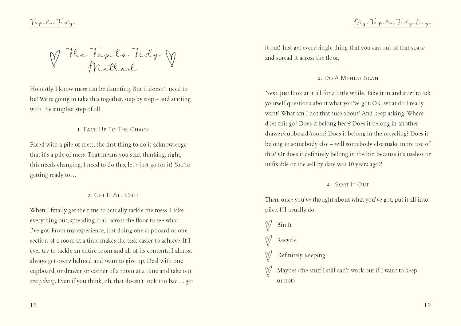 Tap to Tidy by Stacey Solomon - hardback book detail image, home organising and craft inspiration