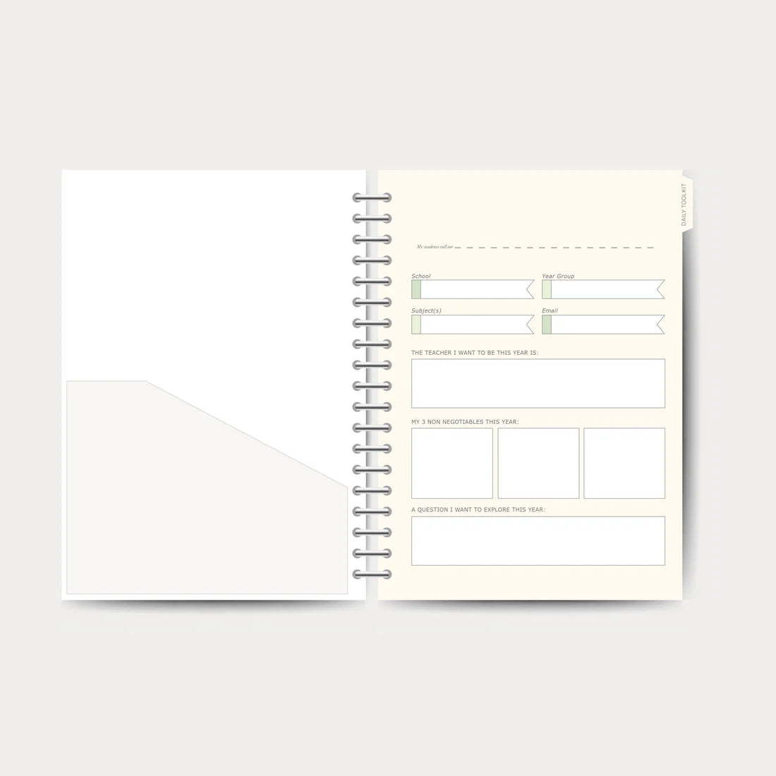 Inside weekly planning layout of the Teacher Planner 2026-2027 Colour-Geometric paperback