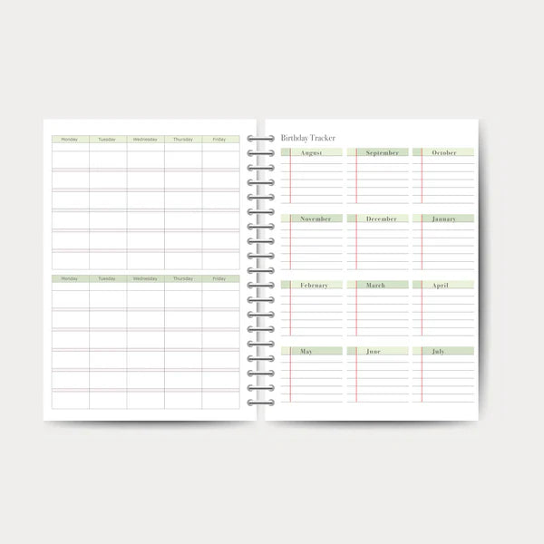 Lesson planning section inside the Teacher Planner 2026-2027 Colour-Geometric paperback for teachers