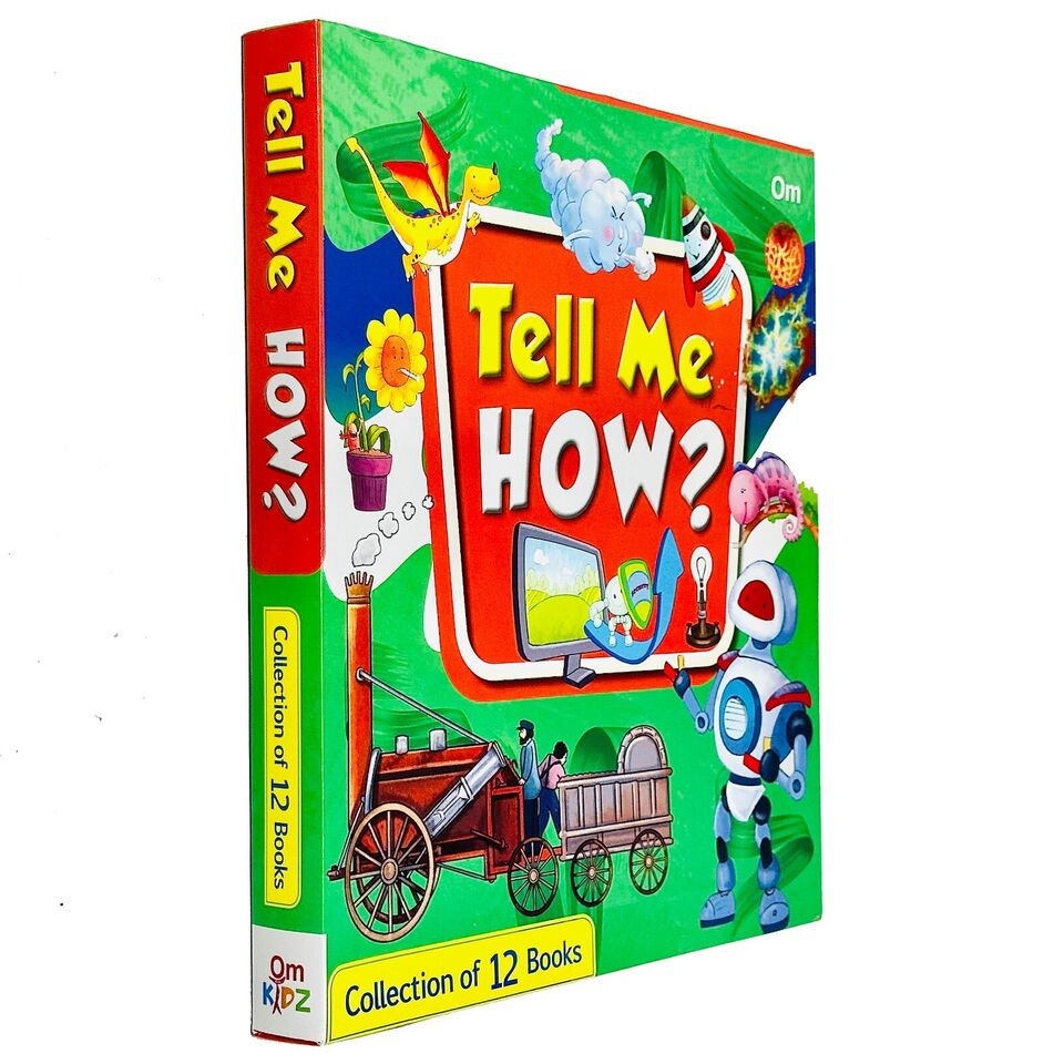 Full set of 12 Tell Me How? paperback encyclopedia books for kids showing individual titles and covers
