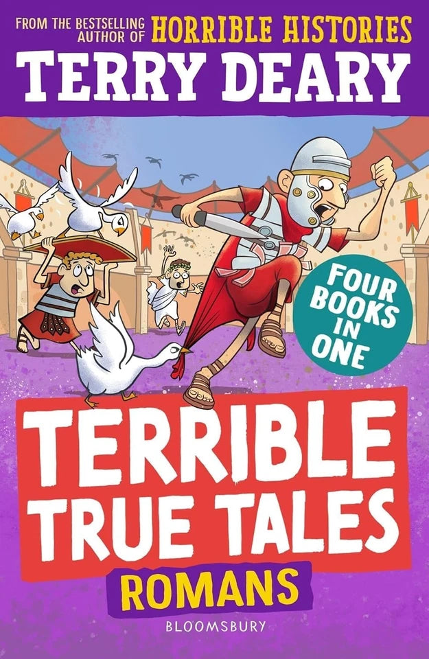 Terrible True Tales by Terry Deary paperback set - Vikings and Romans covers - Ages 7-9