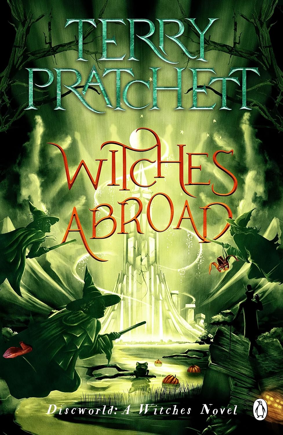Back covers of the Terry Pratchett Discworld 5 book paperback collection set