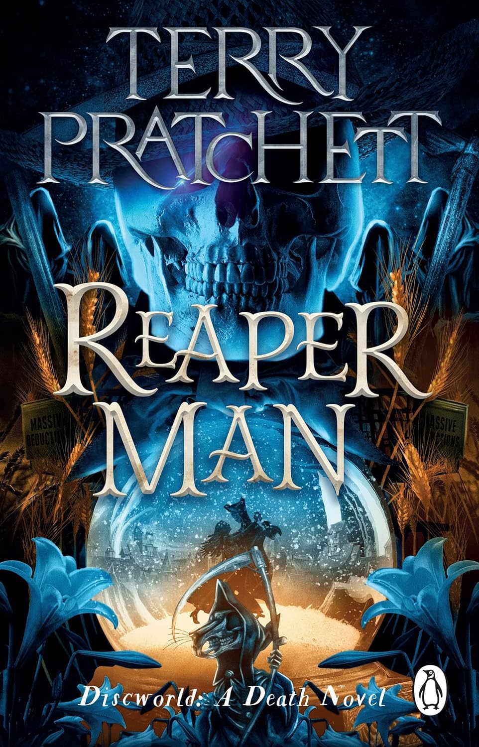 Full Terry Pratchett Discworld 5 book paperback collection set laid out together