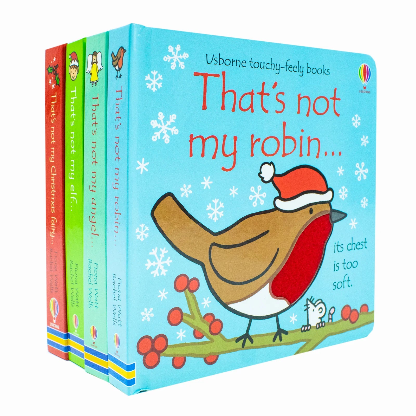 That's Not My Christmas Collection 4 touchy-feely board books by Fiona Watt - Fairy, Robin, Elf and Angel - Ages 0-2
