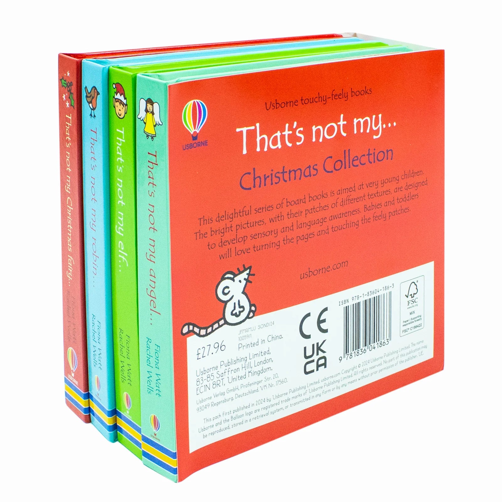 That's Not My Elf and That's Not My Angel touchy-feely board books, Usborne Christmas collection for babies
