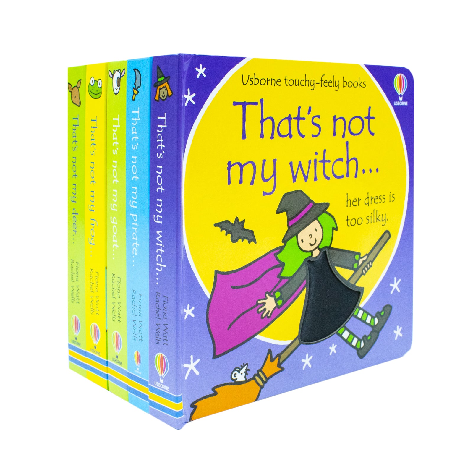 That's Not My Collection 4 by Fiona Watt - 5 Board Books Set Witch Pirate Goat Frog Deer - touchy-feely books for ages 0-3