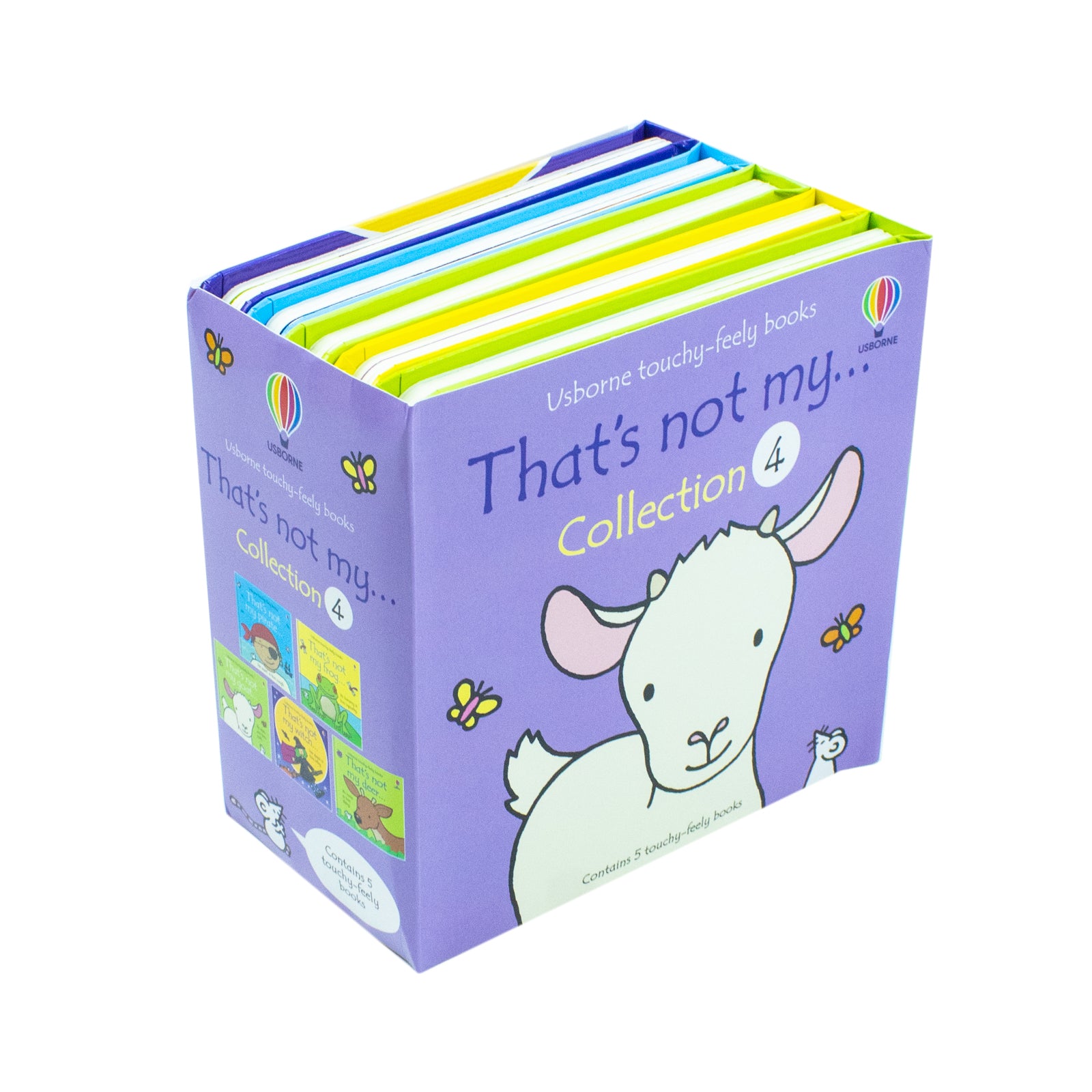 That's Not My Collection 4 Usborne touchy-feely board book set showing textured patches for babies and toddlers