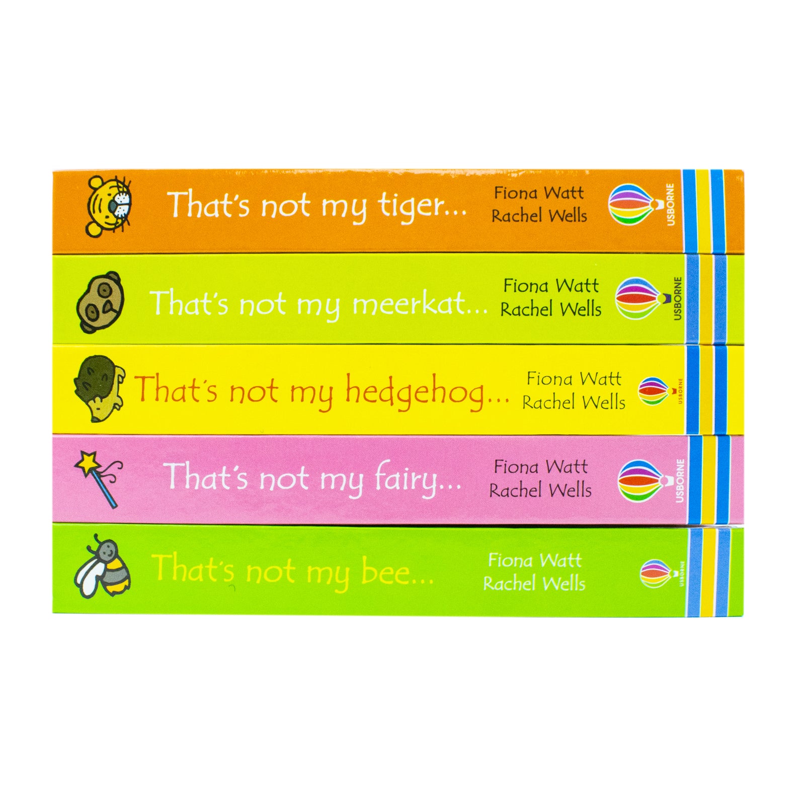 Inside pages of Usborne That's Not My Collection 6 board books showing textured touch-and-feel patches