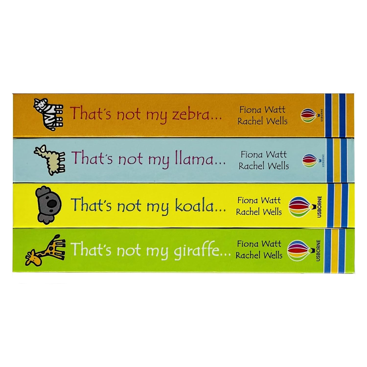 Usborne That's Not My Zoo touchy-feely board books inside pages showing textured patches