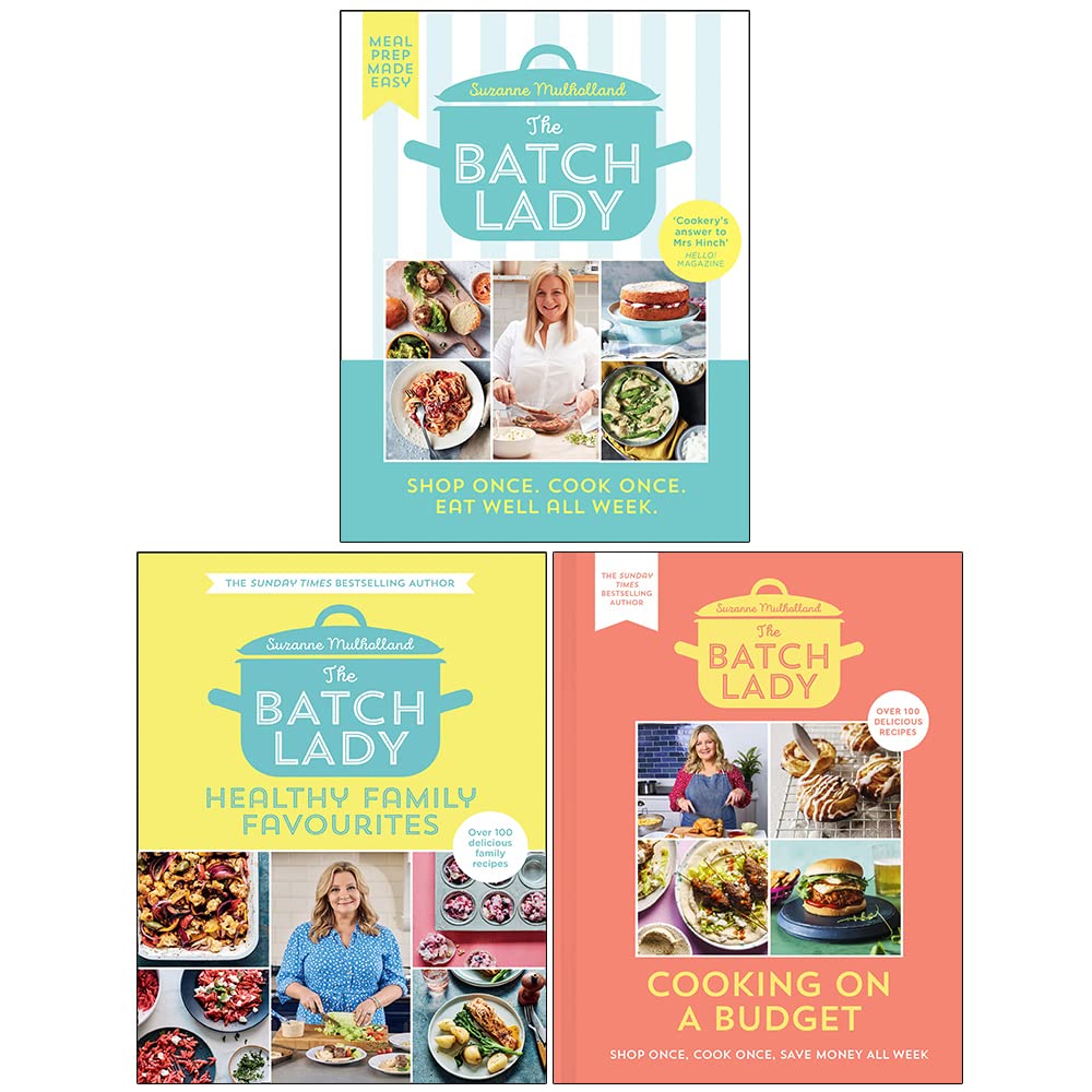 The Batch Lady: Cooking on a Budget hardback cookbook cover by Suzanne Mulholland