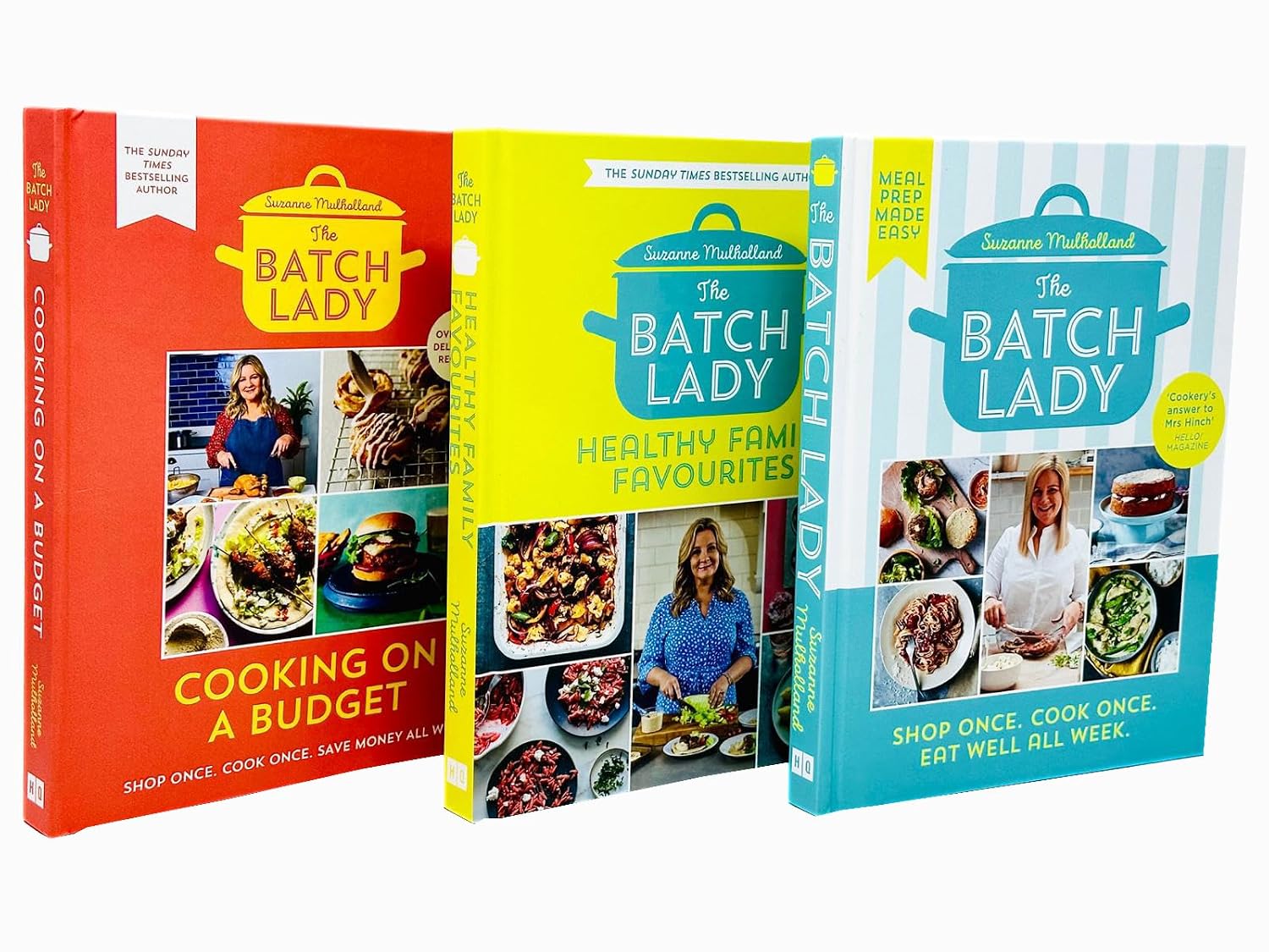 The Batch Lady: Healthy Family Favourites hardback cookbook cover by Suzanne Mulholland