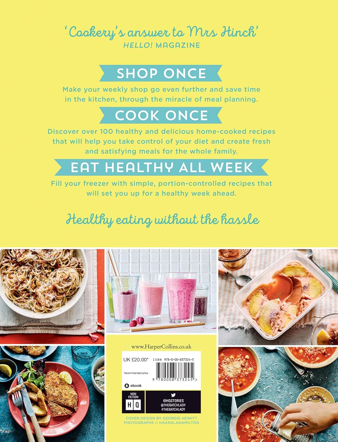 The Batch Lady: Healthy Family Favourites by Suzanne Mulholland - Hardback cookbook back cover