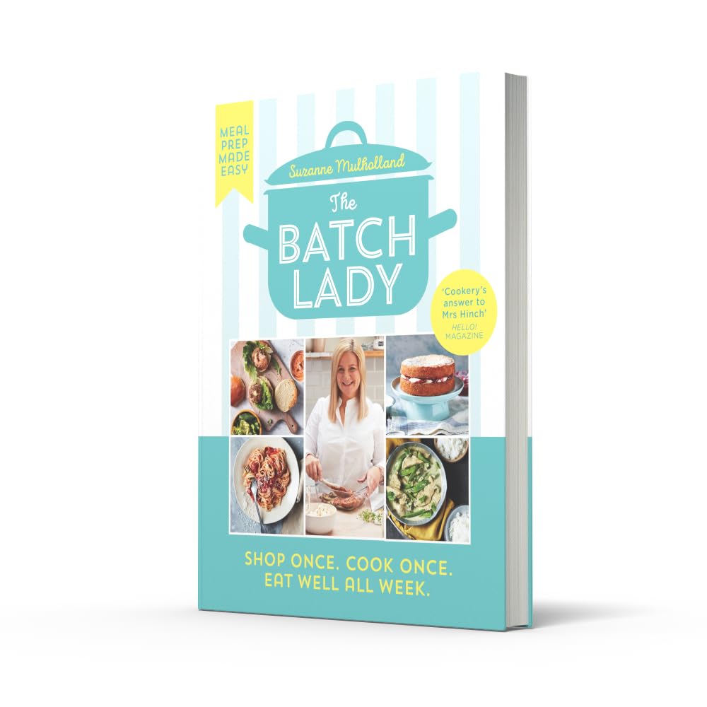 The Batch Lady by Suzanne Mulholland hardback cookbook back cover with recipe details