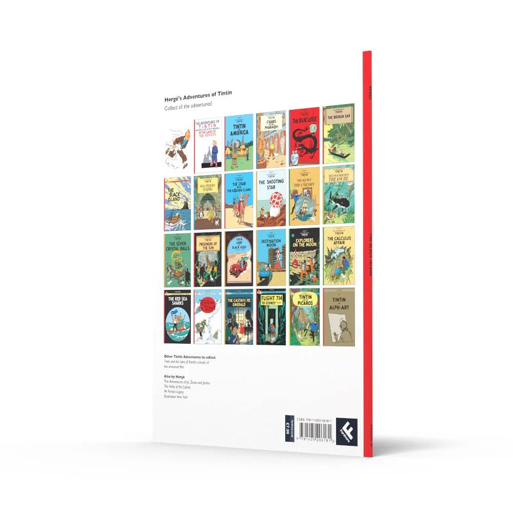 The Black Island by Hergé paperback spine and cover detail, Adventures of Tintin series