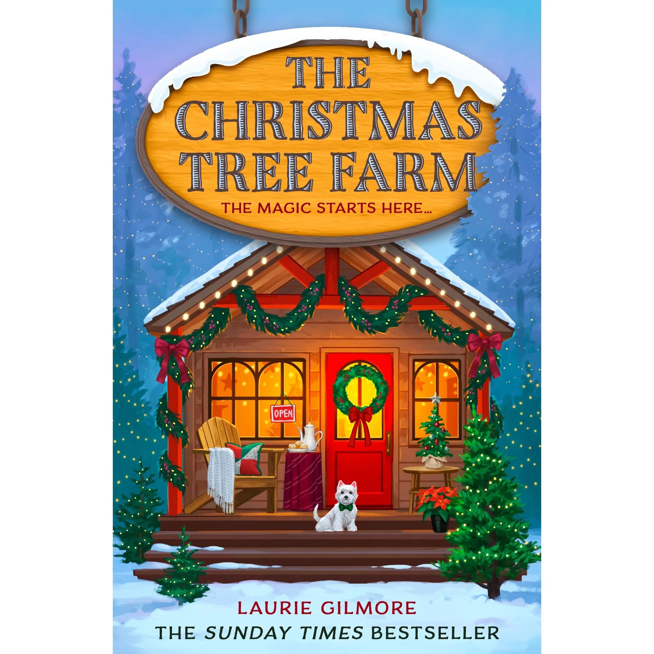 The Christmas Tree Farm by Laurie Gilmore, Dream Harbor Book 3, paperback holiday romance alternate view