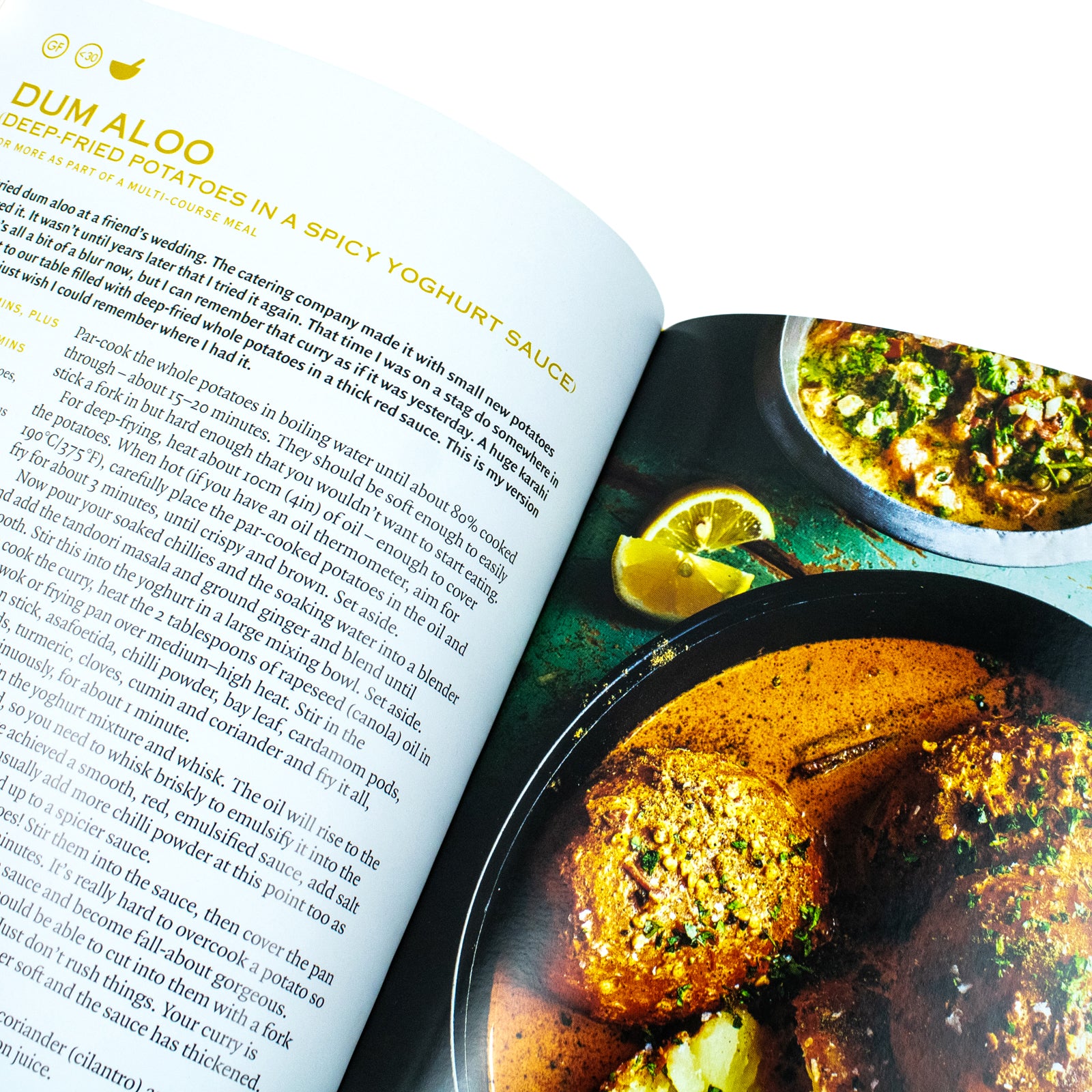 The Curry Guy Veggie by Dan Toombs hardback, close-up of vegetarian curry recipe page
