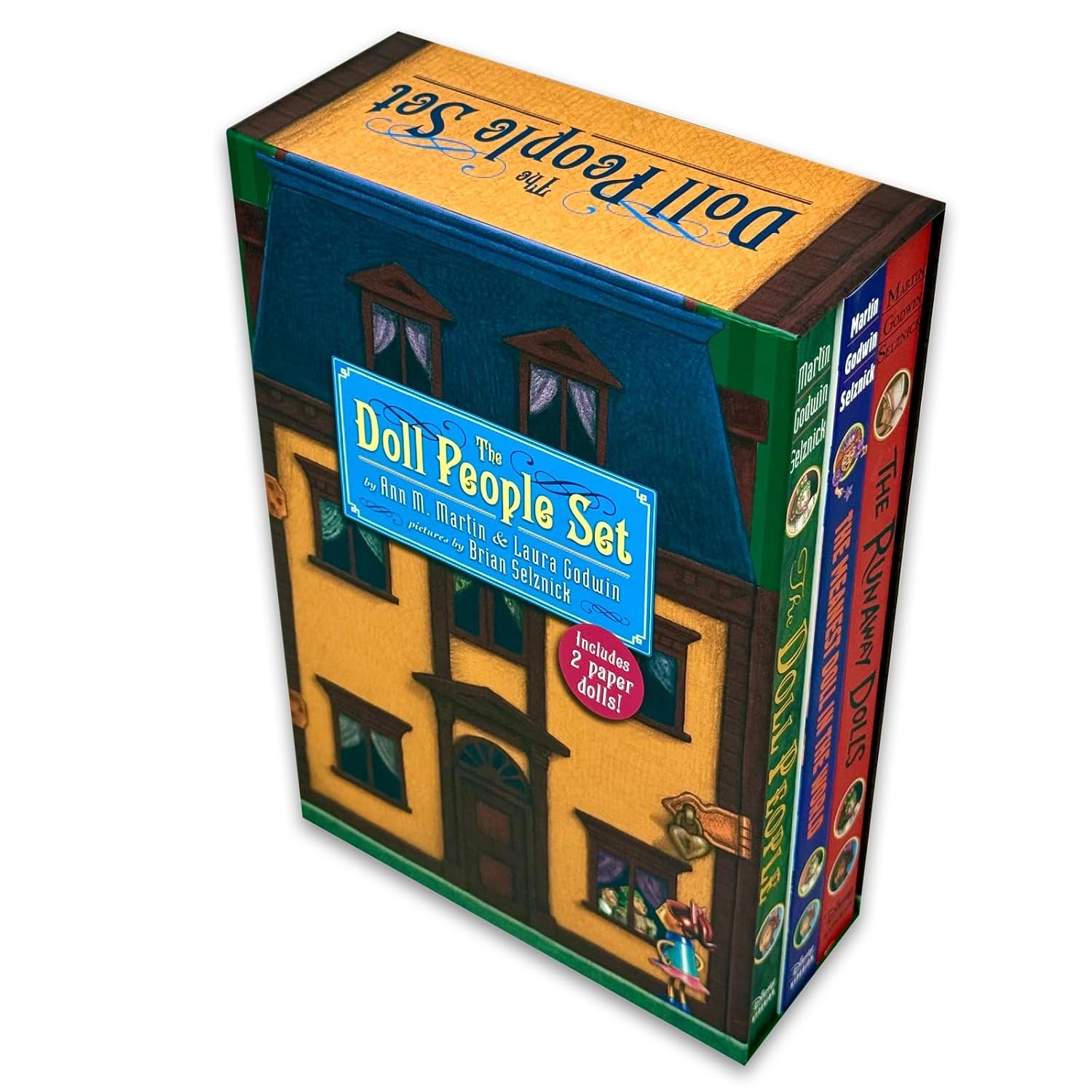 Spines of The Doll People, The Meanest Doll in the World and The Runaway Dolls paperback box set