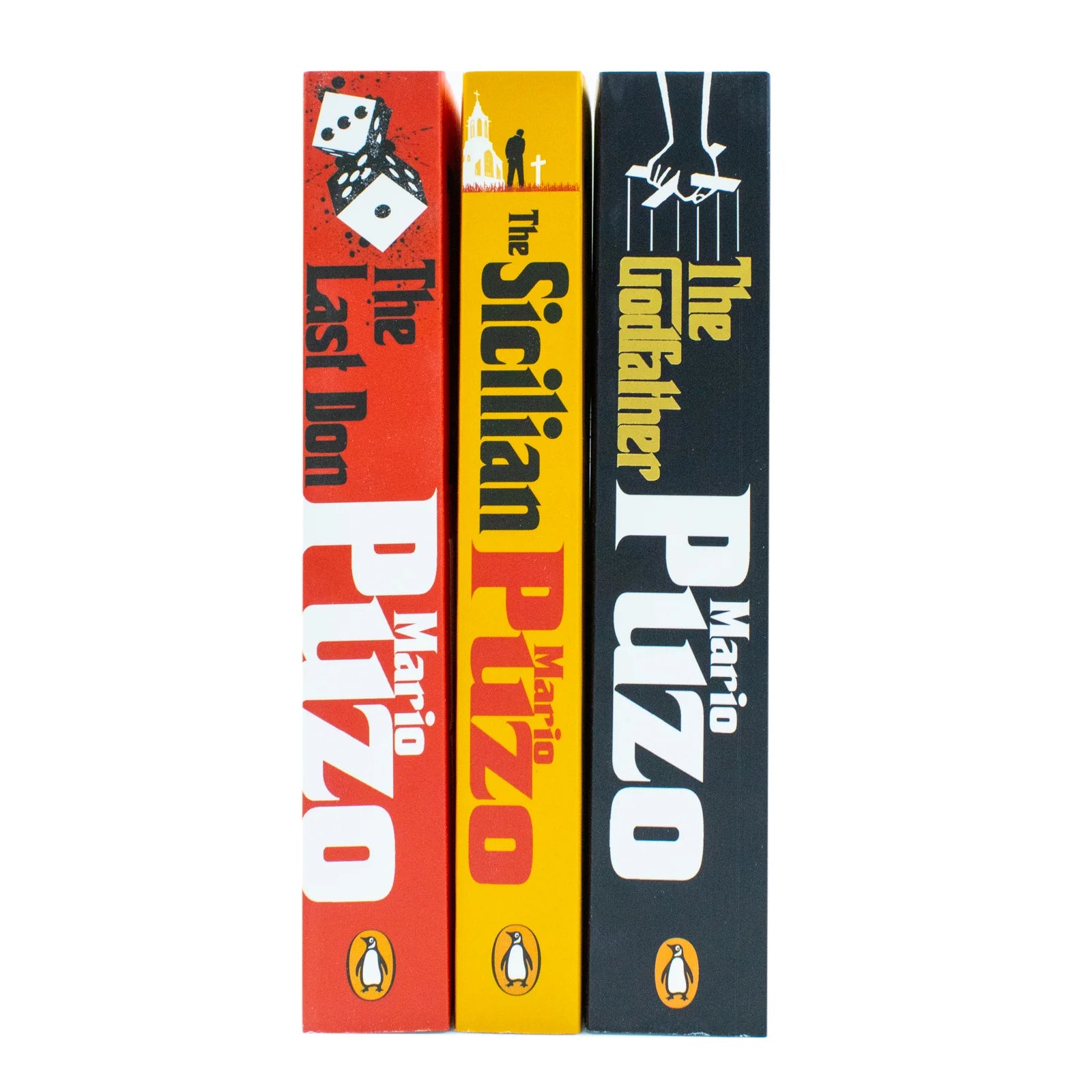 Mario Puzo Godfather Collection paperback book set showing spines of The Godfather, The Sicilian and The Last Don