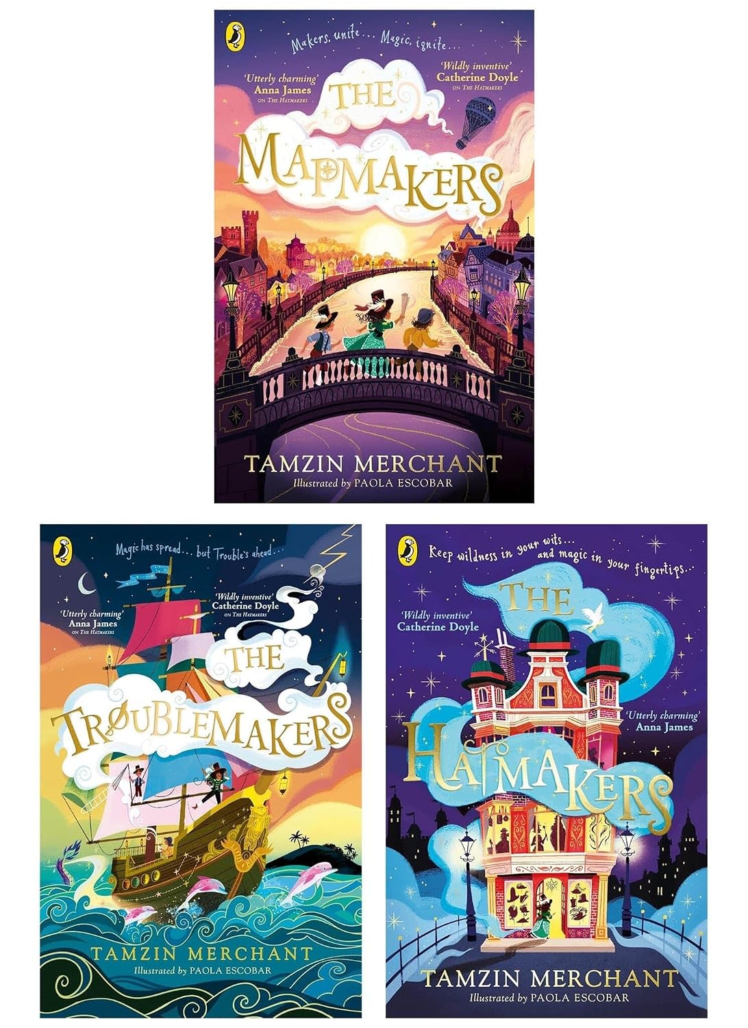 The Hatmakers Series by Tamzin Merchant - 3 books paperback collection set including The Hatmakers, The Mapmakers and The Troublemakers
