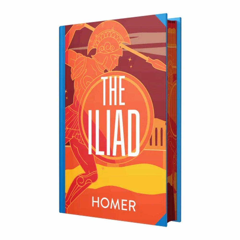 The Iliad by Homer hardback edition, sprayed edge detail showing Ancient Greek epic poem design