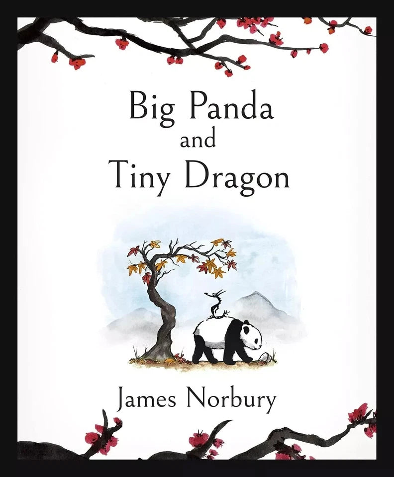 Illustrated interior pages from The Journey by James Norbury, part of the Big Panda and Tiny Dragon series