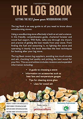 The Log Book by Will Rolls - Non Fiction Paperback guide to wood-burning stoves, front cover