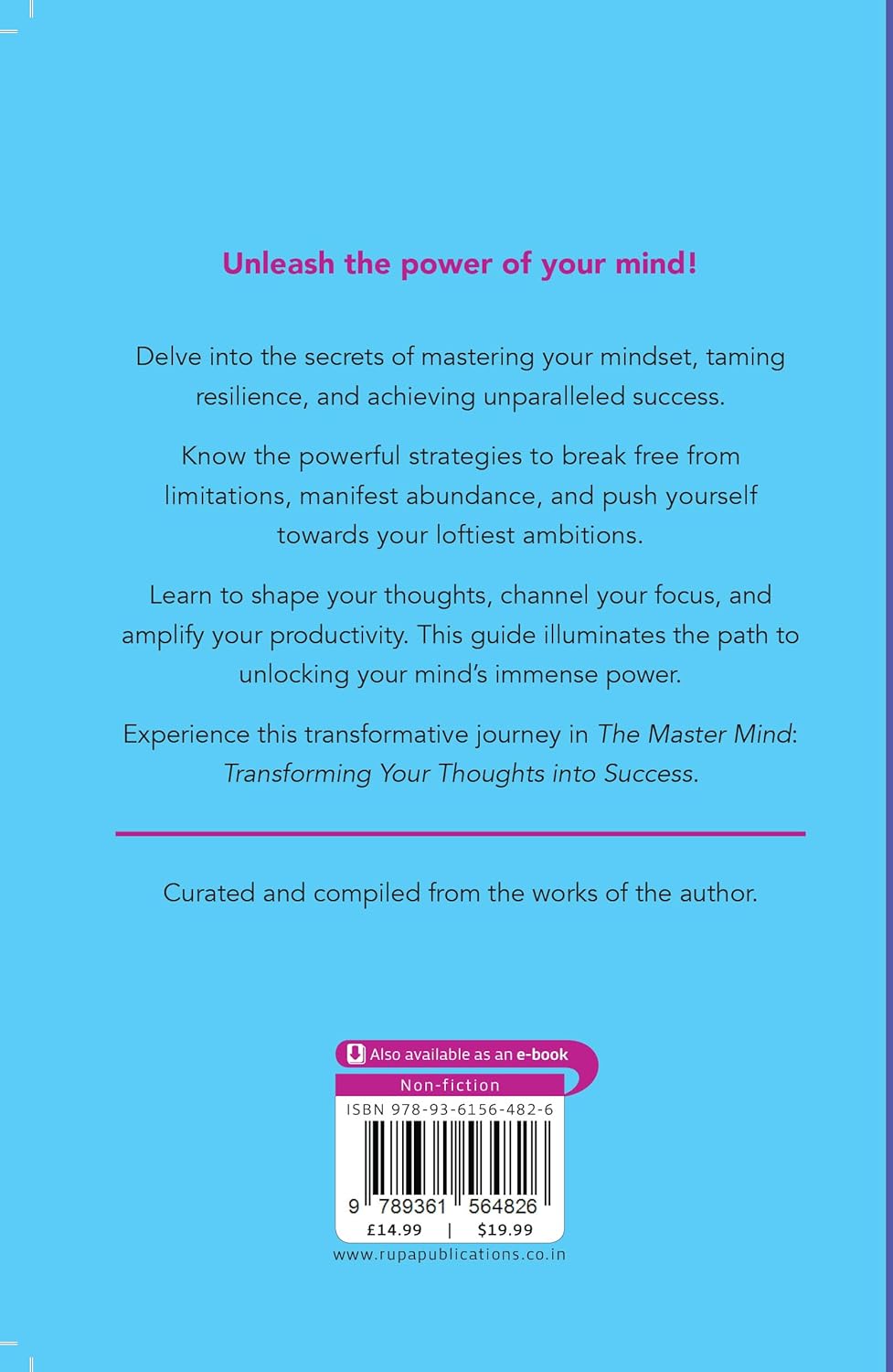 The Master Mind by Napoleon Hill - paperback self-help book back cover