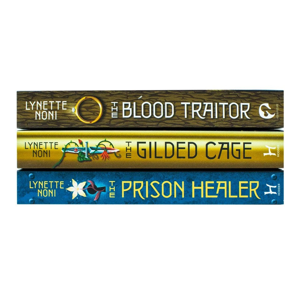 The Gilded Cage and The Blood Traitor paperback books, part of The Prison Healer trilogy set