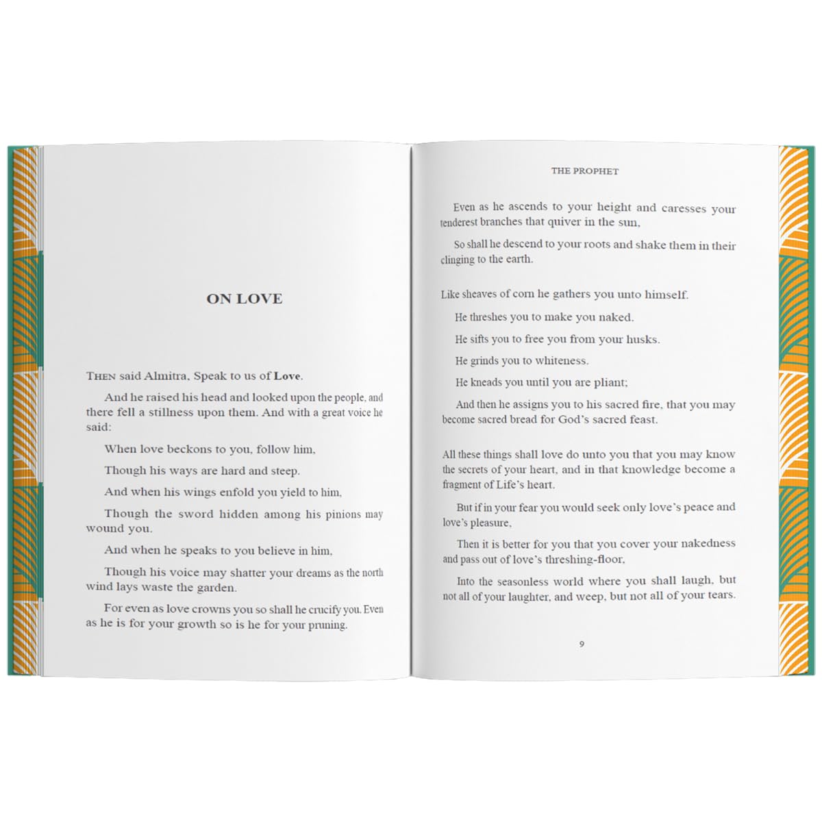 Back cover of The Prophet by Kahlil Gibran Wilco Publishing sprayed edge hardback