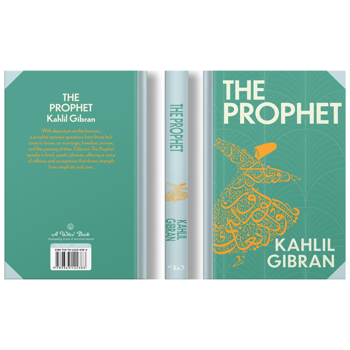 Spine detail of The Prophet by Kahlil Gibran premium sprayed edge hardback book