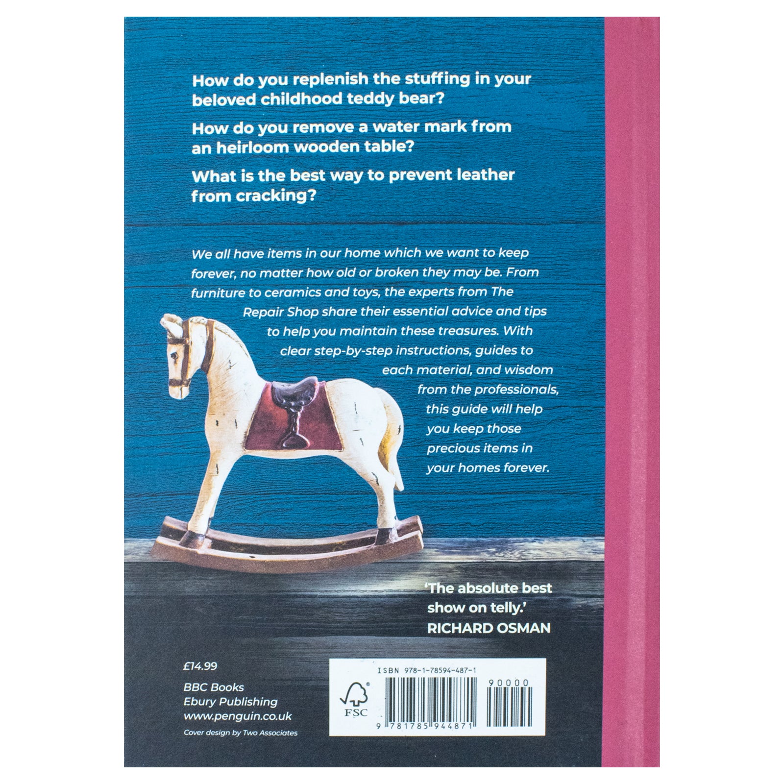 Inside pages of The Repair Shop: A Make Do and Mend Handbook showing DIY repair guidance