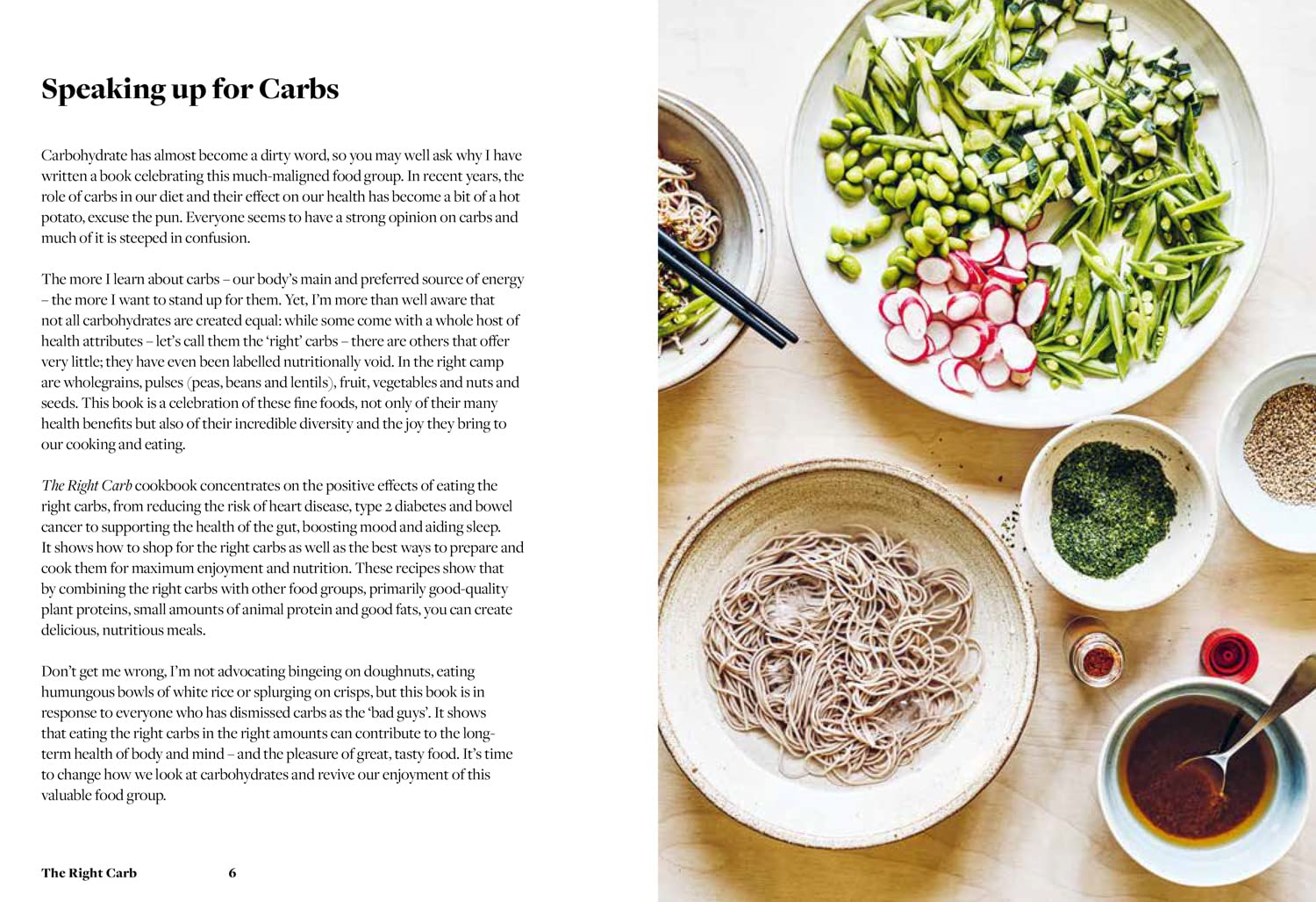 The Right Carb by Nicola Graimes hardback interior recipe photography
