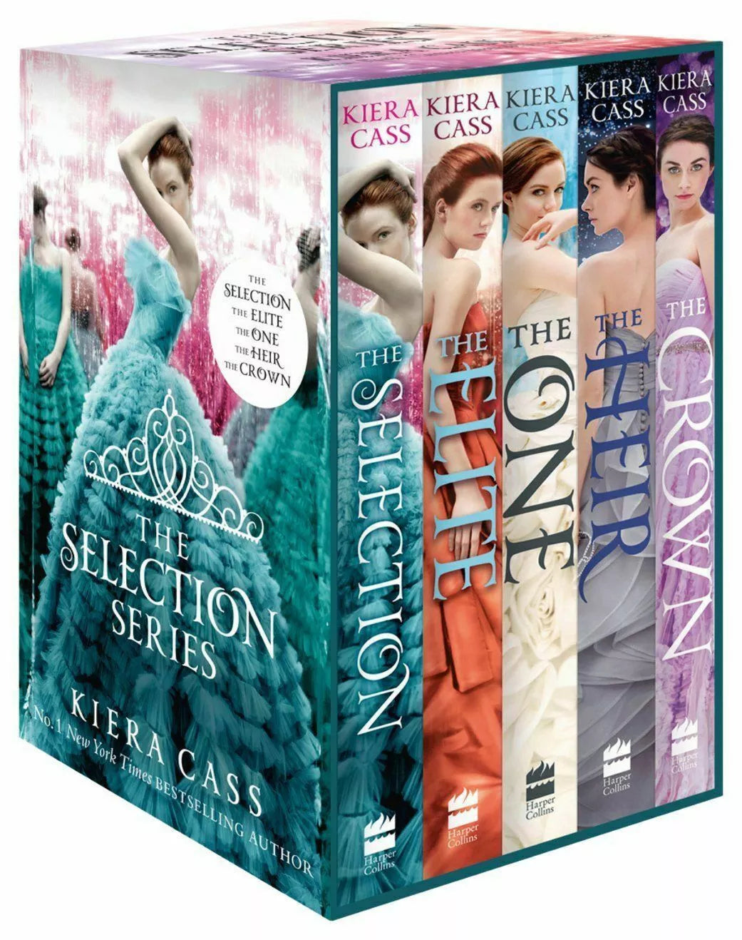 The Selection Series 5 Books Collection Set by Kiera Cass - Paperback Box Set including The Selection, The Elite, The One, The Heir and The Crown