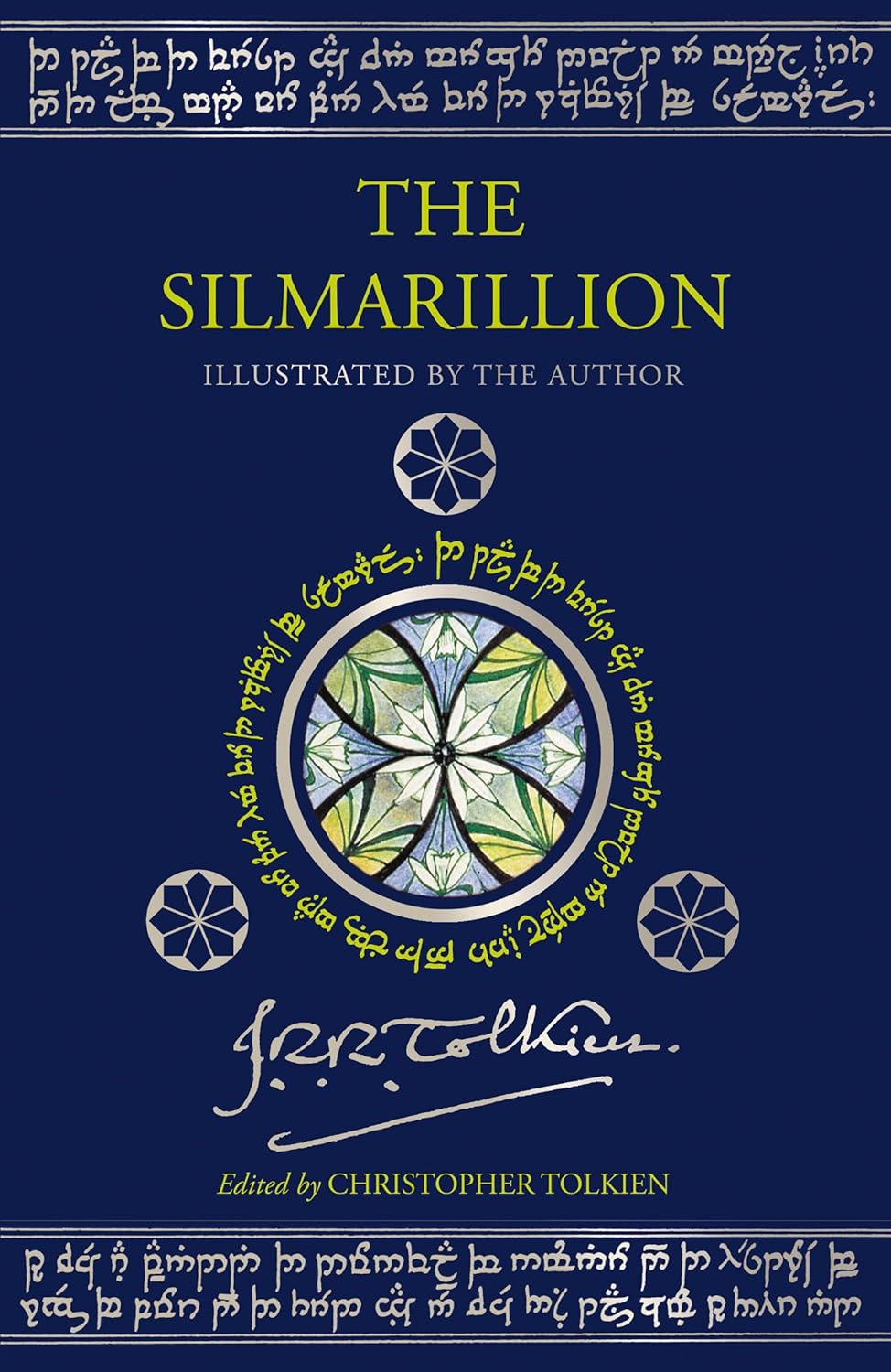 The Silmarillion by J.R.R. Tolkien - illustrated hardback edition front cover, Middle-earth fantasy classic