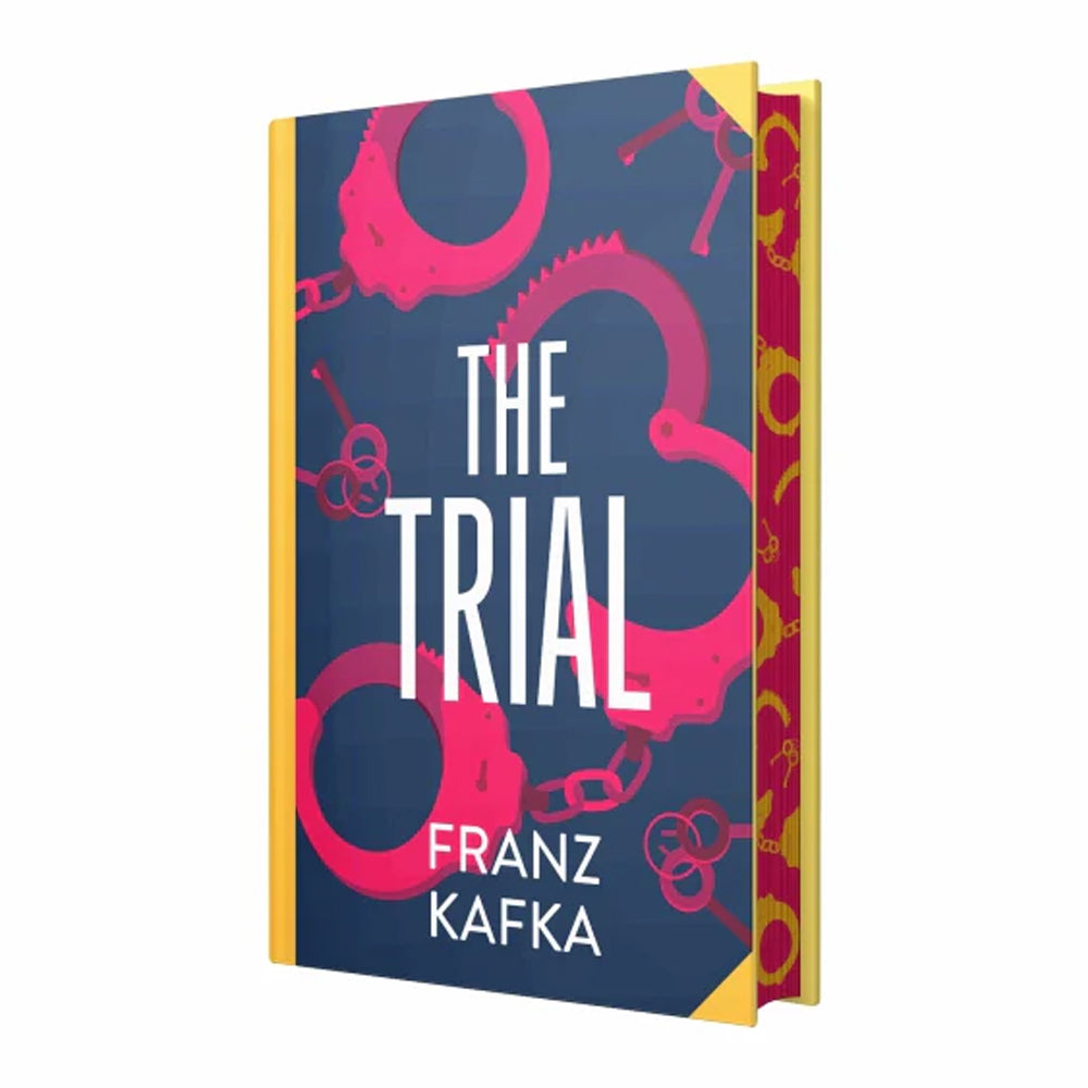 The Trial by Franz Kafka hardback classic fiction novel, close-up detail view