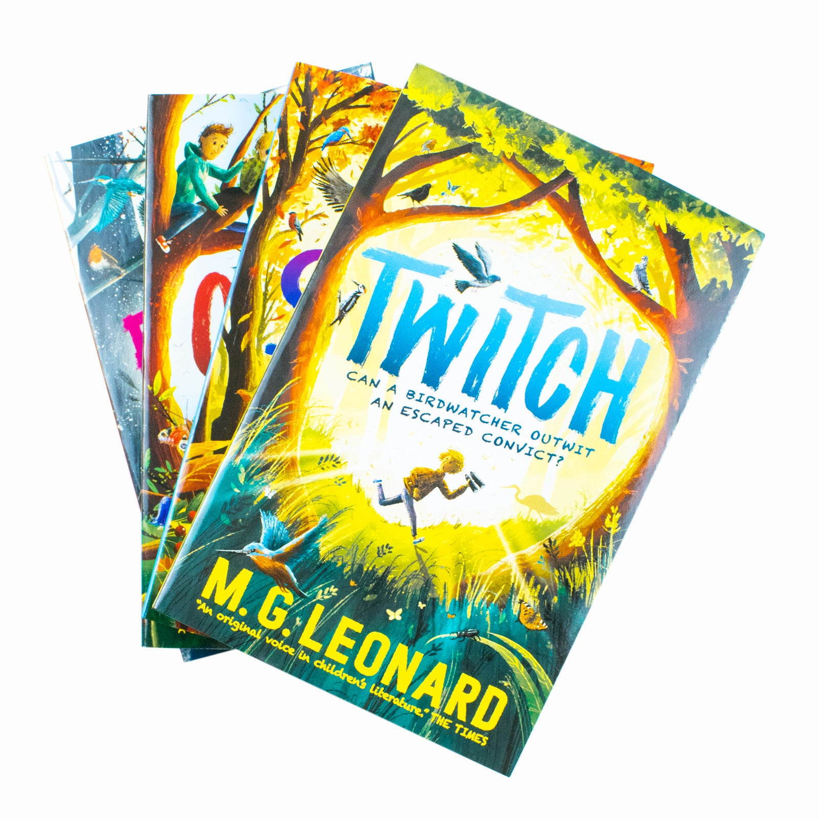 The Twitchers 4 Books Collection Set by M.G. Leonard - book covers Twitch Spark Clutch Feather - Paperback