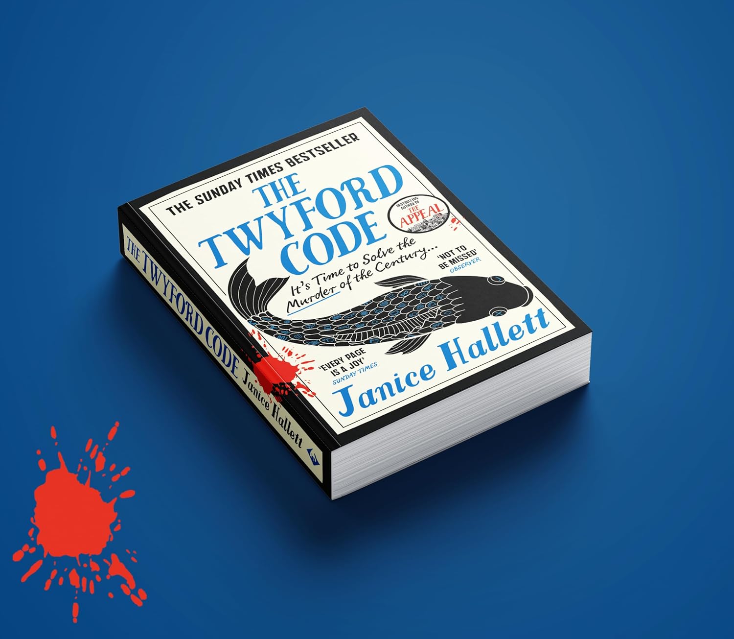 The Twyford Code by Janice Hallett - crime thriller paperback book, back cover and blurb