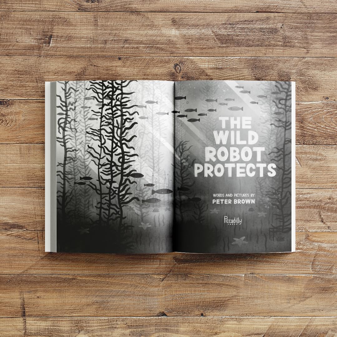The Wild Robot Protects by Peter Brown paperback book detail image, Wild Robot series