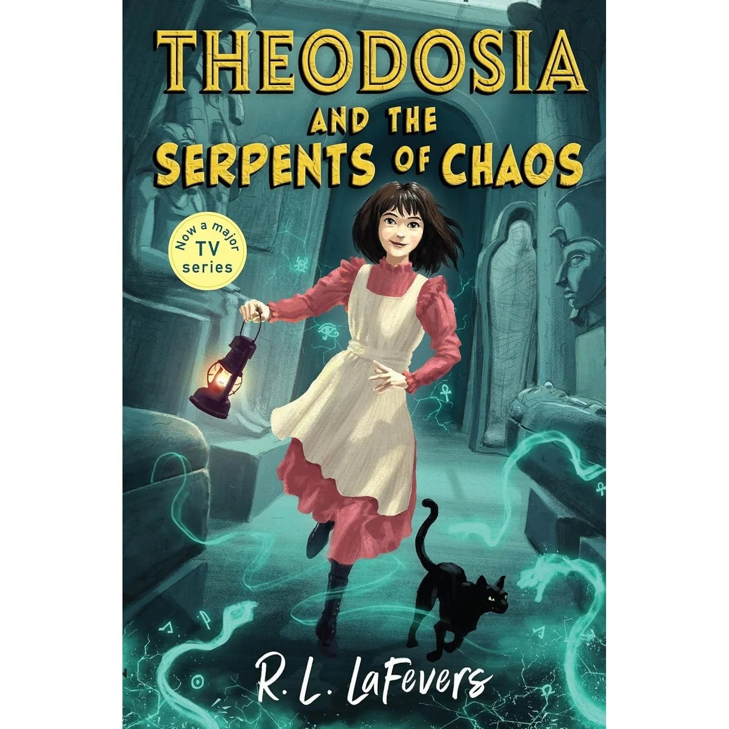Theodosia and the Serpents of Chaos and Theodosia and the Staff of Osiris paperback book covers by Robin LaFevers