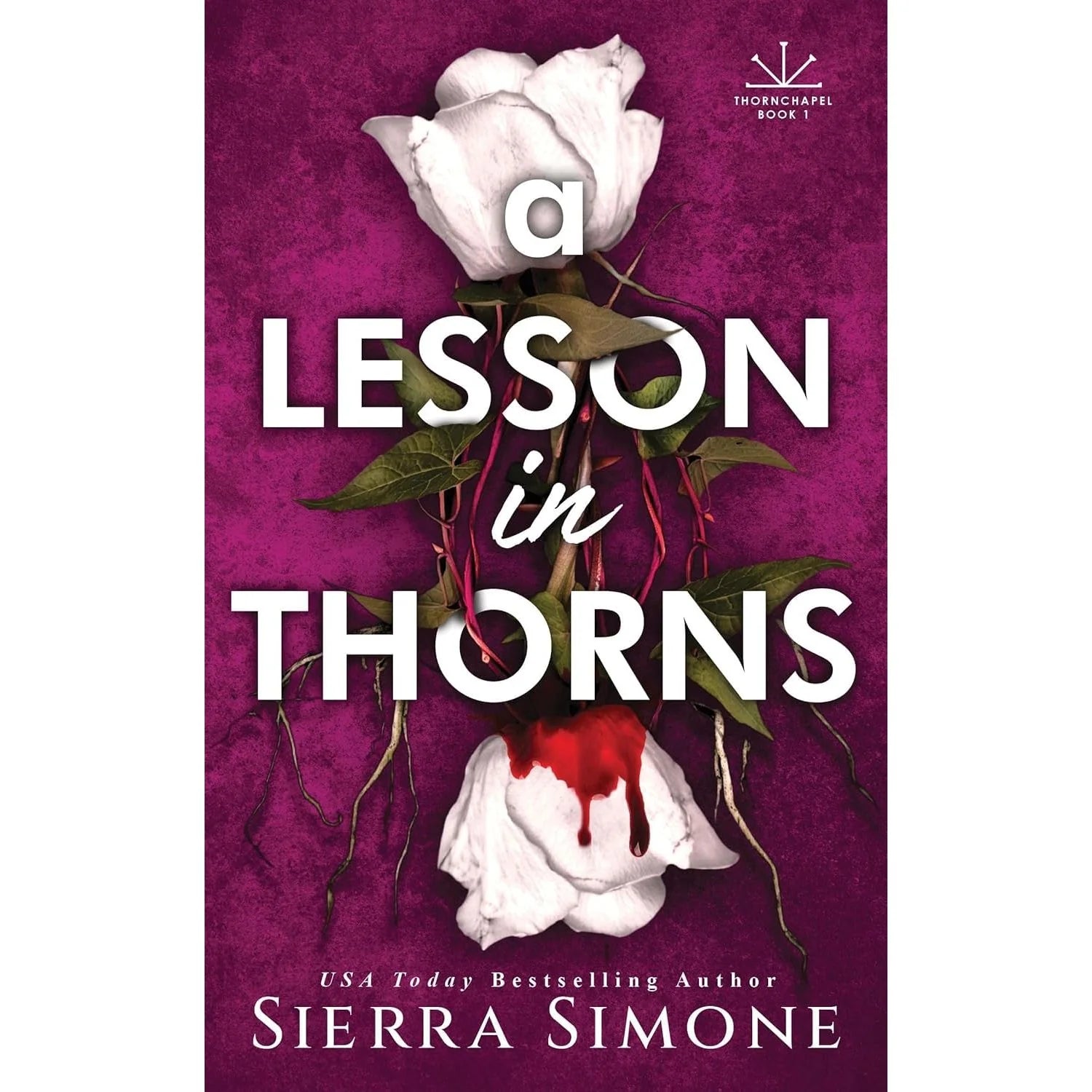A Lesson in Thorns, Feast of Sparks, Harvest of Sighs and Door of Bruises paperback covers by Sierra Simone