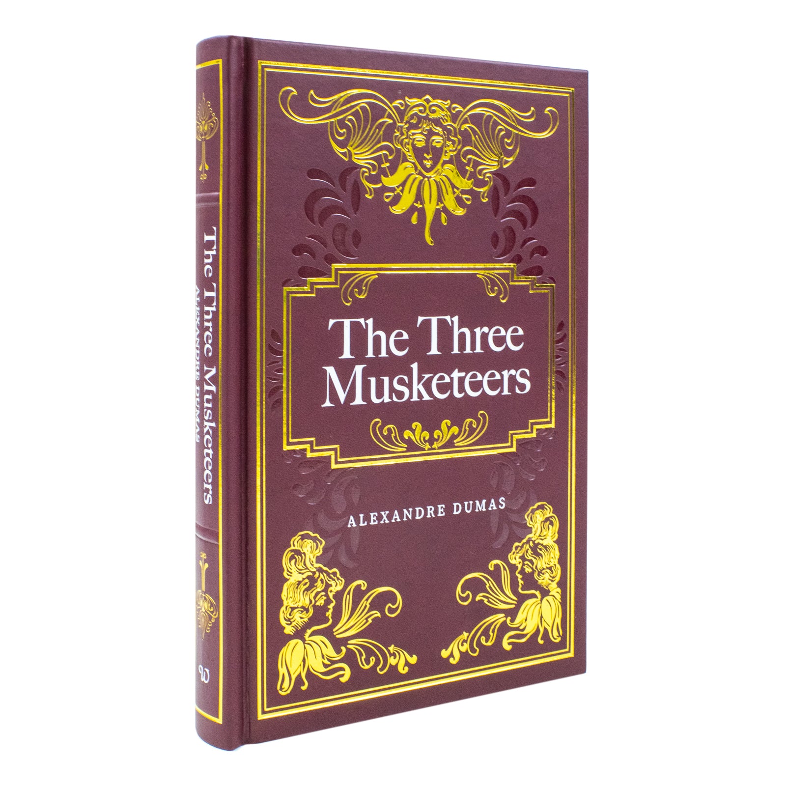 The Three Musketeers by Alexandre Dumas - leather bound classic adventure novel, front cover view